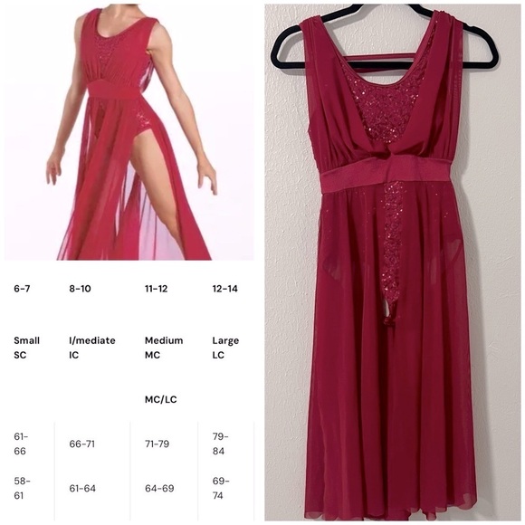 Weissman Baby Hold On LC Large (12-14) Red D13004 Sequin Performance Leotard EUC - Picture 1 of 9